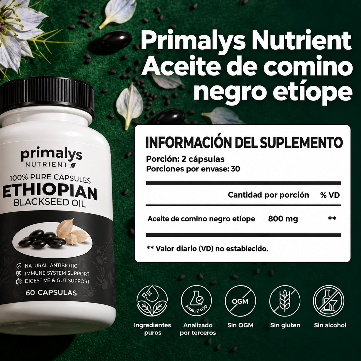 Primalys Nutrient - Aceite de comino negro etíope