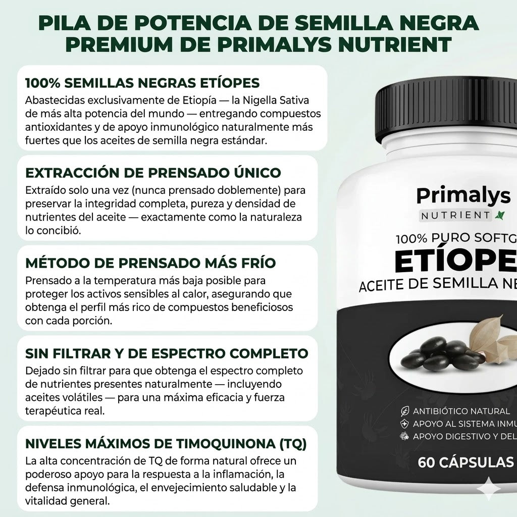 Aceite de Semilla Negra Etíope — Eliminá los parásitos y recuperá tu energía de una vez por todas.